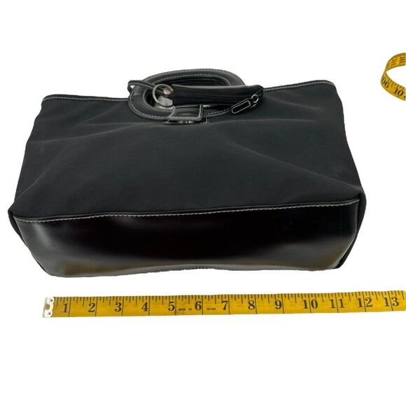 ESTÉE Lauder Black Satchel/Tote Bag with Matching Make-up/Lip Stick Case Fob - Picture 12 of 16